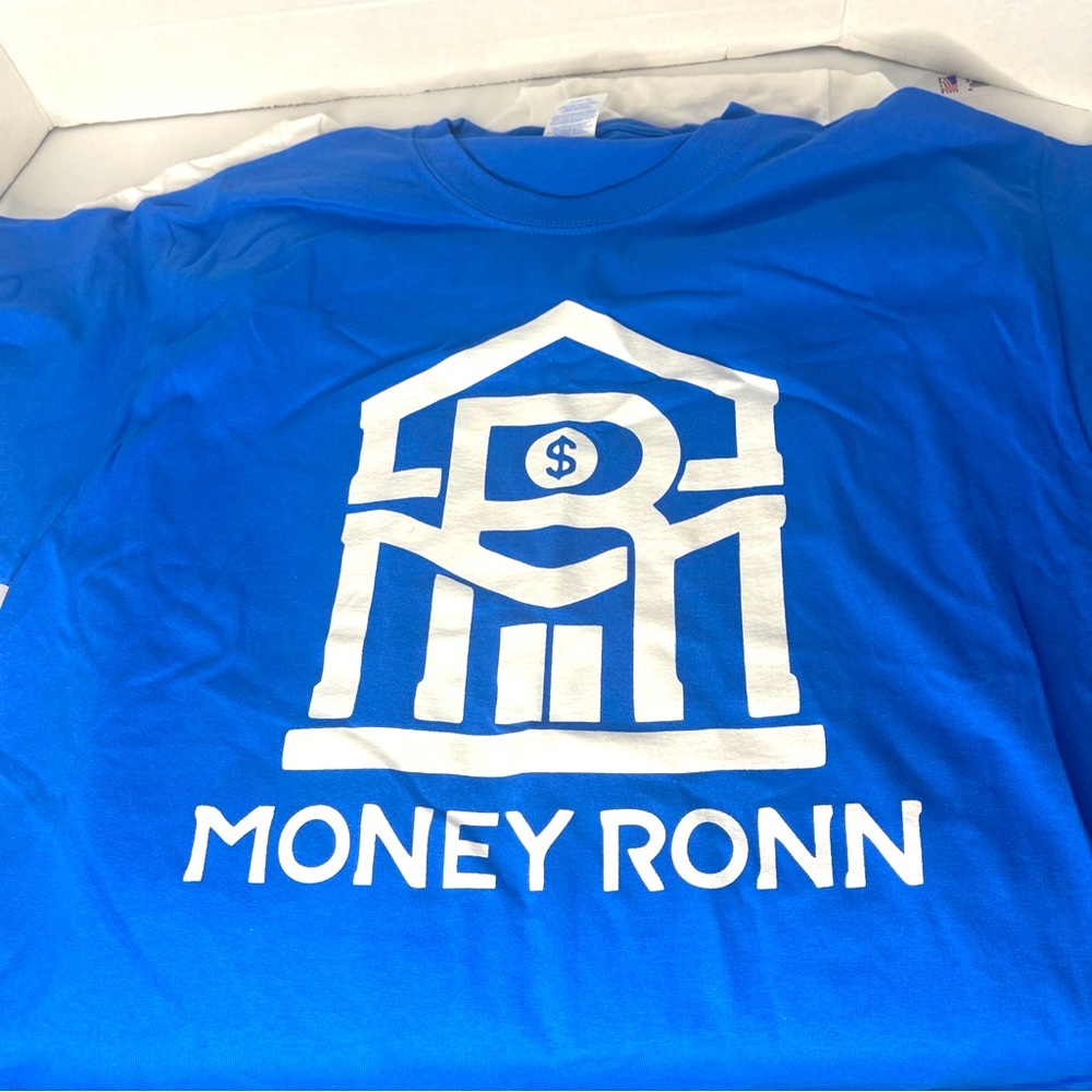 Moneyronn’s Branded T shirts 2 large 1 medium (white )3 Total